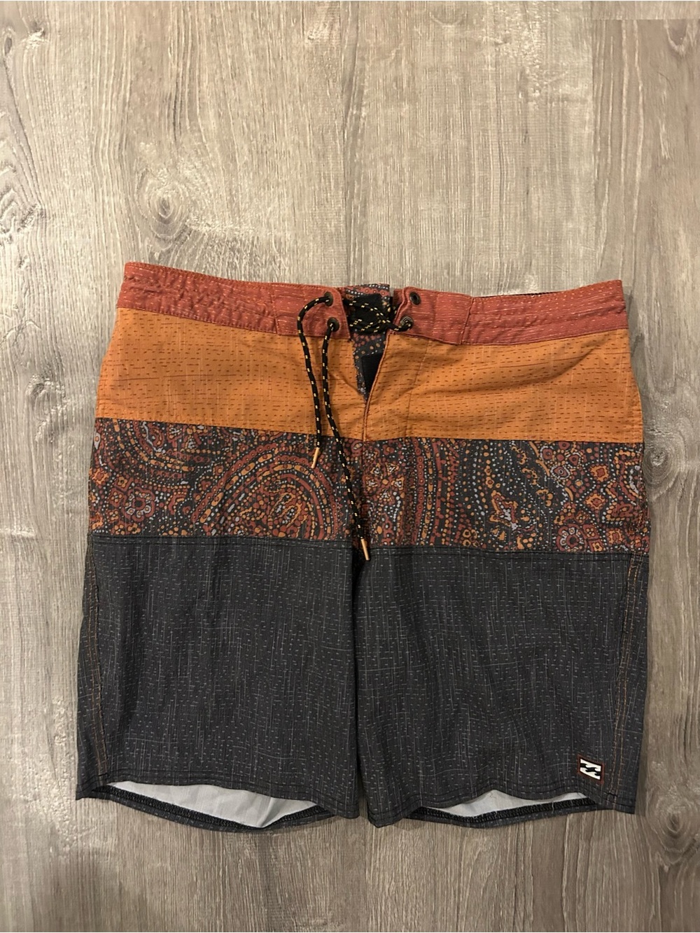 Billabong Men's Rust, Orange and Charcoal Hybrid Board Shorts